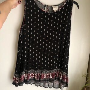 Black Boho Knox Rose Tank Top